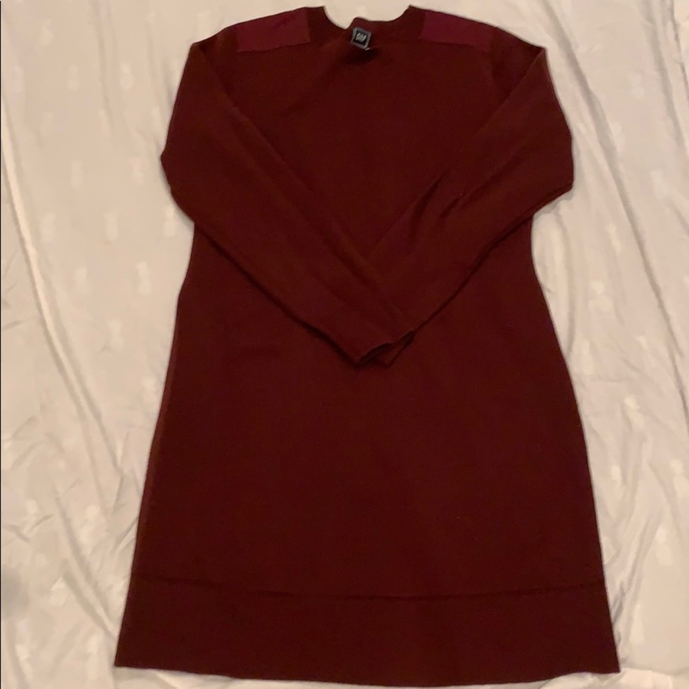 Gap Fitted Burgundy Wool Dress